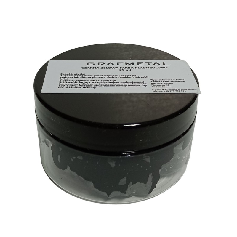 BLACK PLASTISOL GEL PAINT FOR CLOTHES AND TEXTILES 100 ML (3.4 FL OZ)