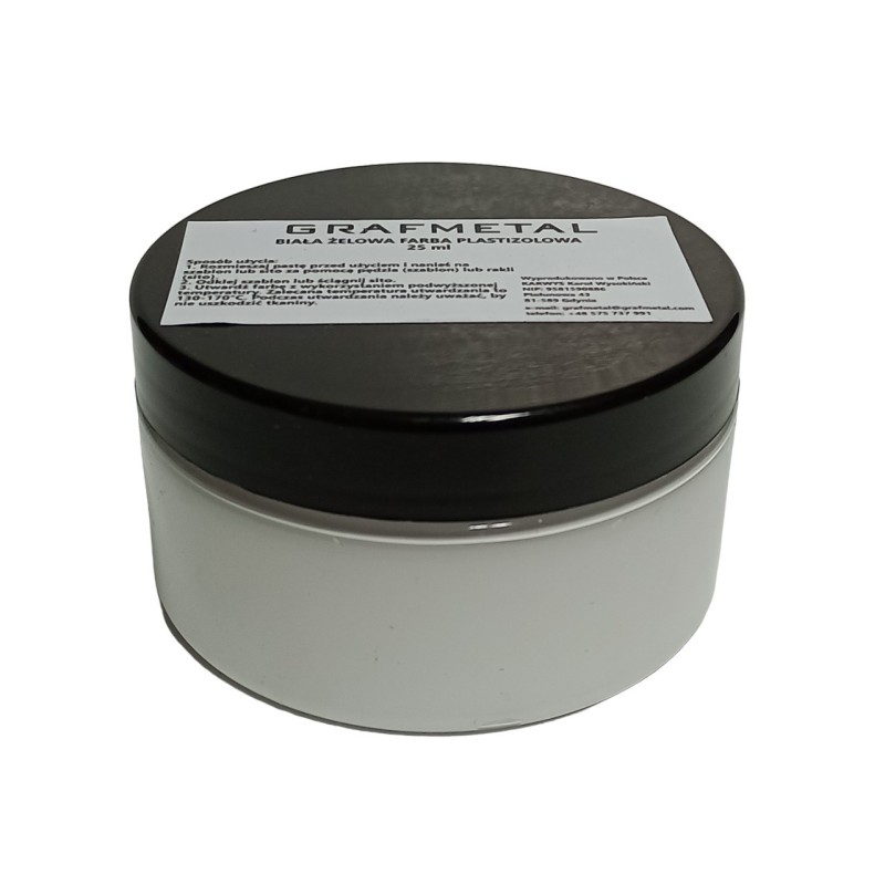 WHITE PLASTISOL GEL PAINT FOR CLOTHES AND TEXTILES 100 ML (3.4 FL OZ)