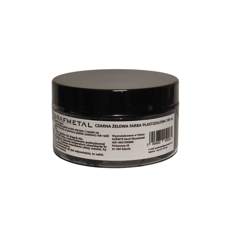 BLACK PLASTISOL GEL PAINT FOR CLOTHES AND TEXTILES 100 ML (3.4 FL OZ)